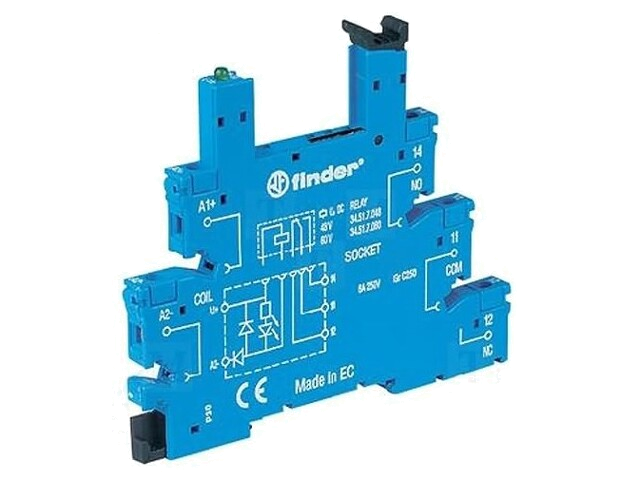 Socket; PIN: 5; 6A; 250VAC; op DIN-rail; veerklemmen; -40÷70°C; IP20 Socket; PIN: 5; 6A; 250VAC; op DIN-rail; veerklemmen; -40÷70°C; IP20